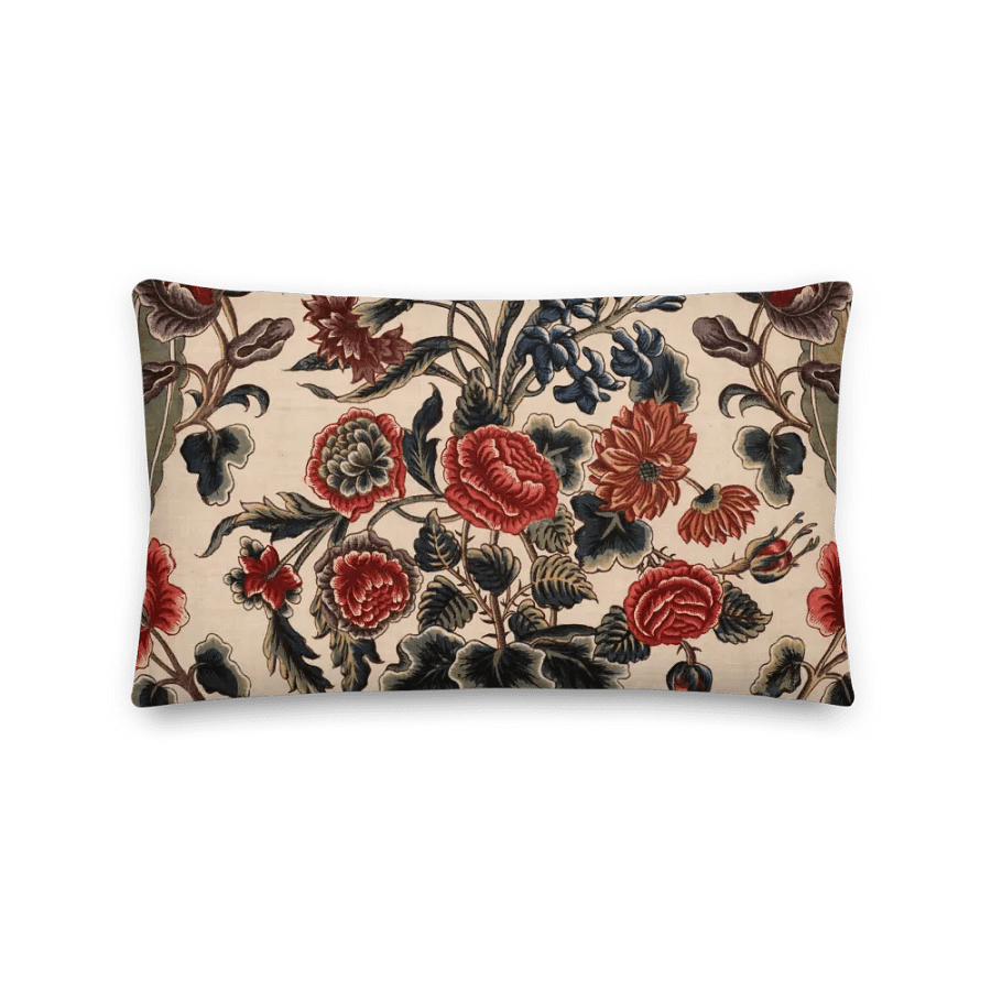 Red Victorian Flowers Premium Pillow product image (5)
