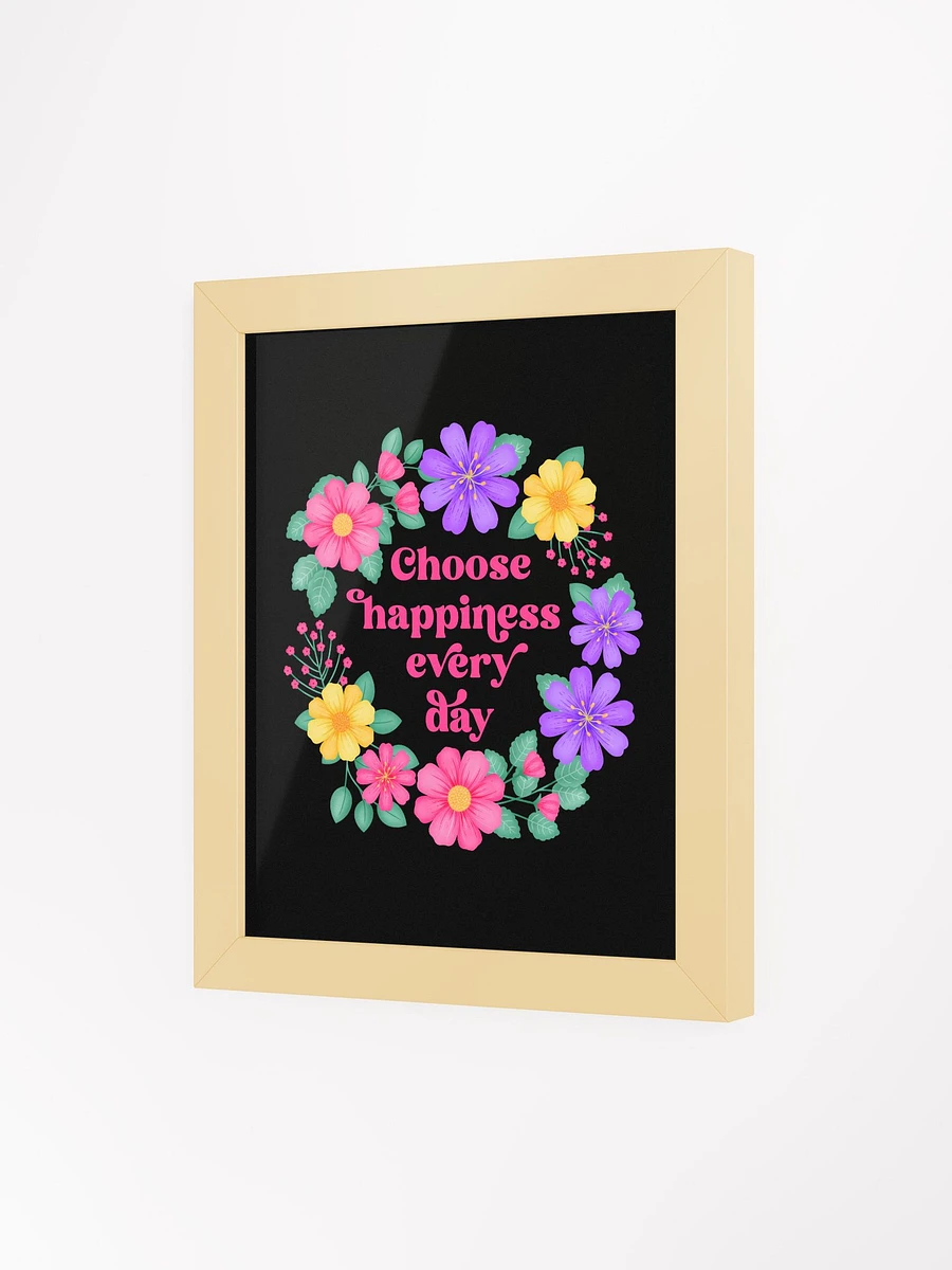 Choose happiness every day - Motivational Wall Art Black product image (3)