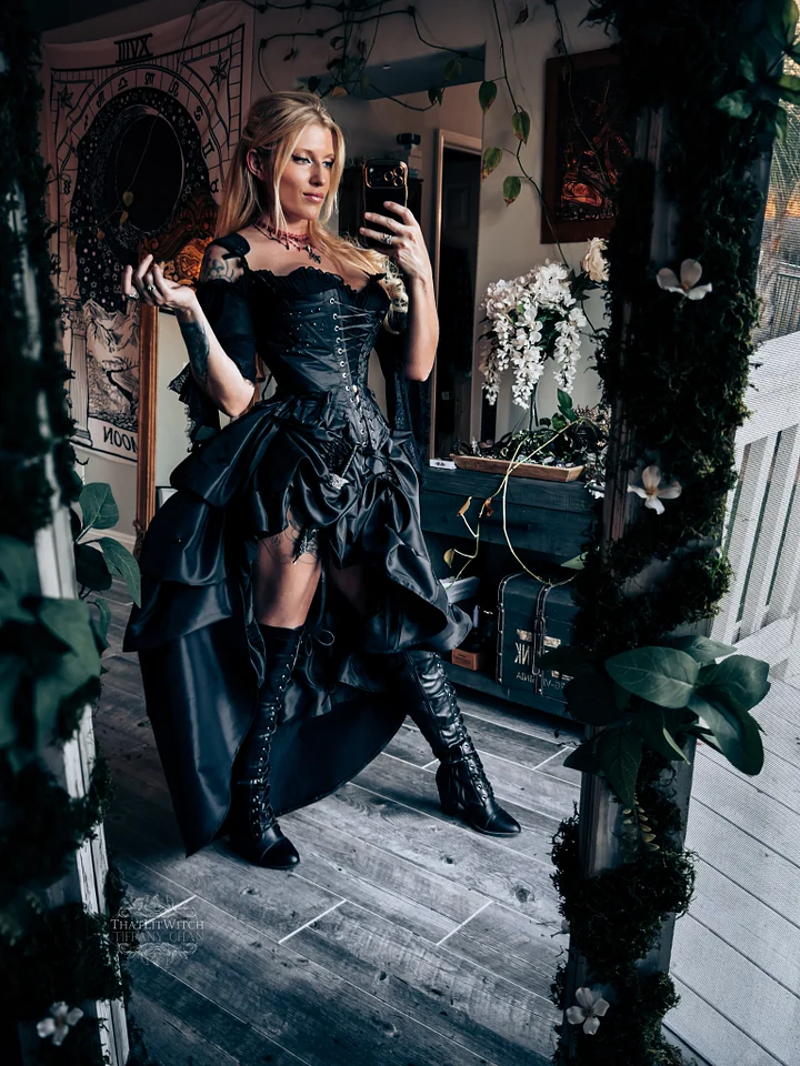 Black High-Low 18th-Century Inspired Skirt - MADE TO ORDER product image (1)