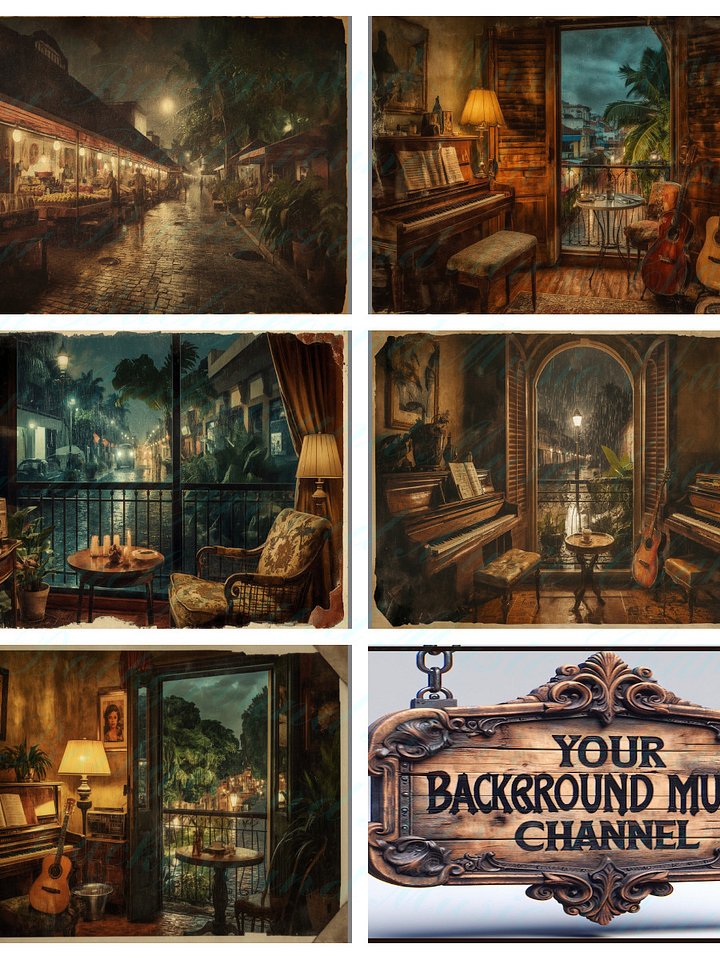 Late Night Bossa Nova Music (Episodes 1–5) • 5 Vintage Rio Images • 3 Sizes Each • Pro Photo Bundle (15 Files) product image (1)