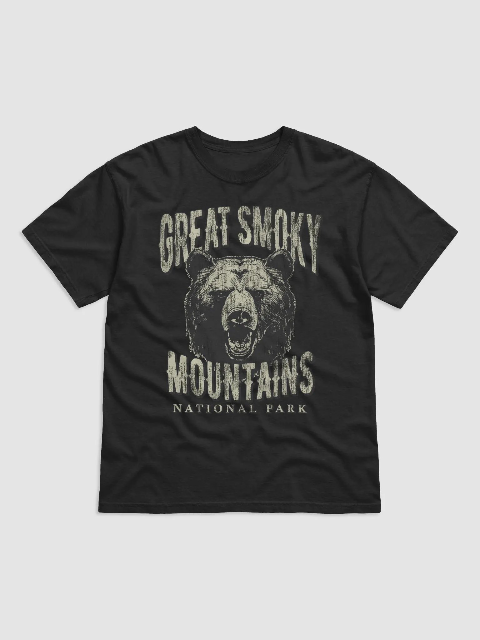 Great Smoky Mountains National Park Tee | Vintage-Style Grunge Western Shirt with a Bear's Head product image (2)