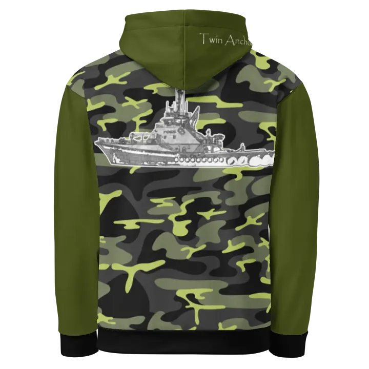 Green & Camouflage Foss tug Sketch Hoodie product image (1)