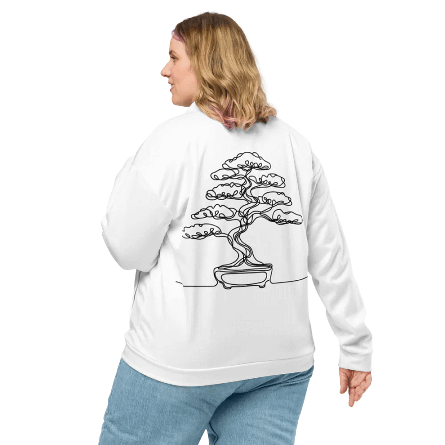 Bonsai Tree Line Art Design Bomber Jacket product image (10)
