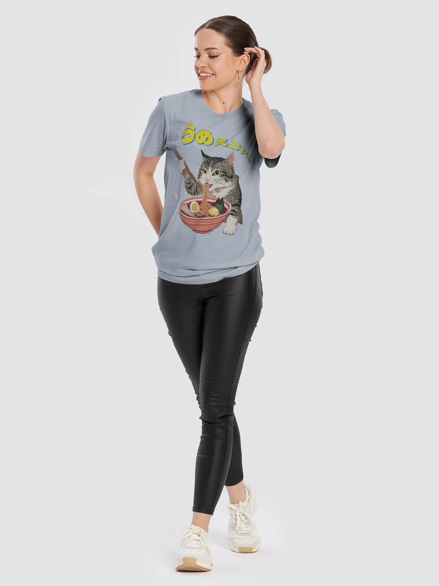 Butter Ramen Eating Cat Japanese Style ukiyo-e Unisex Bella Canvas 3001 T-shirt product image (56)