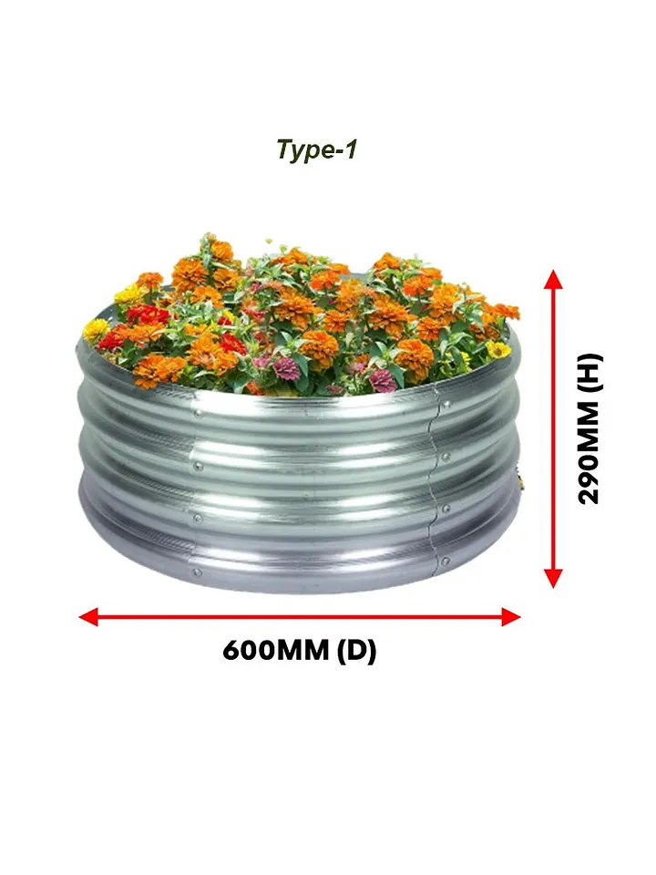 Home Store Galvanized Raised Garden Bed | Rectangular, Round, & Oval | Various Sizes product image (1)