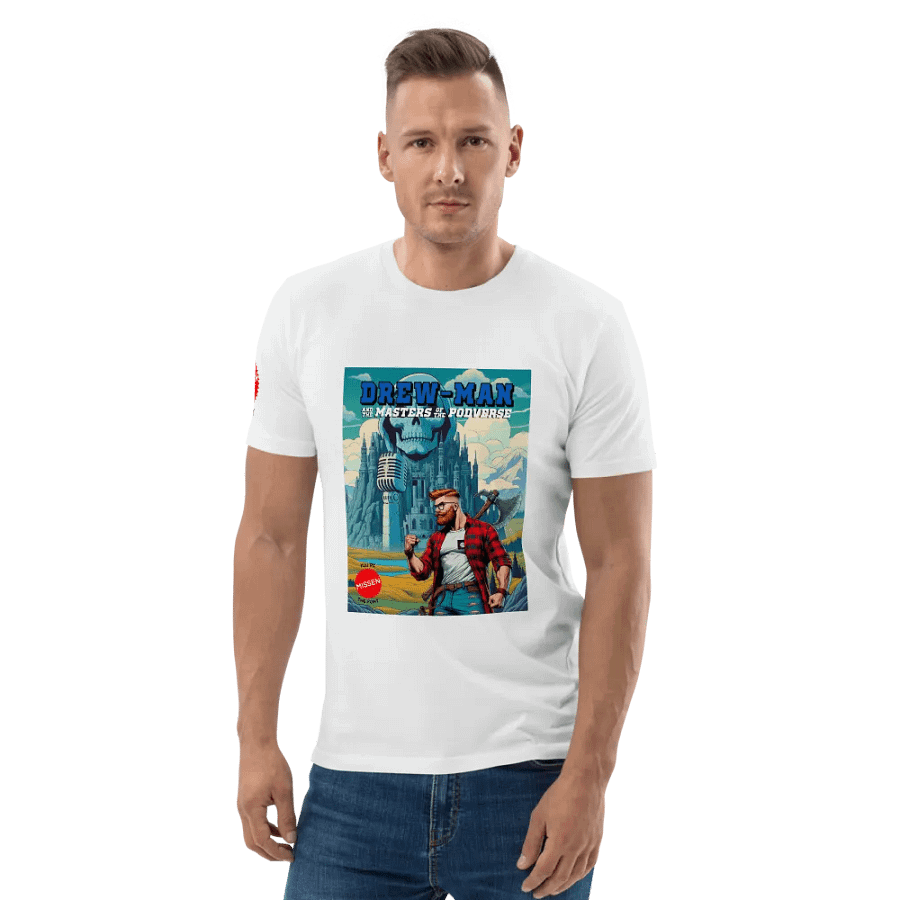 DREW-MAN and the Masters of the Podverse - Organic Cotton Short Sleeve T-Shirt product image (10)