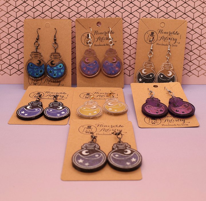 Celestial Potion Bottle Earrings product image (1)