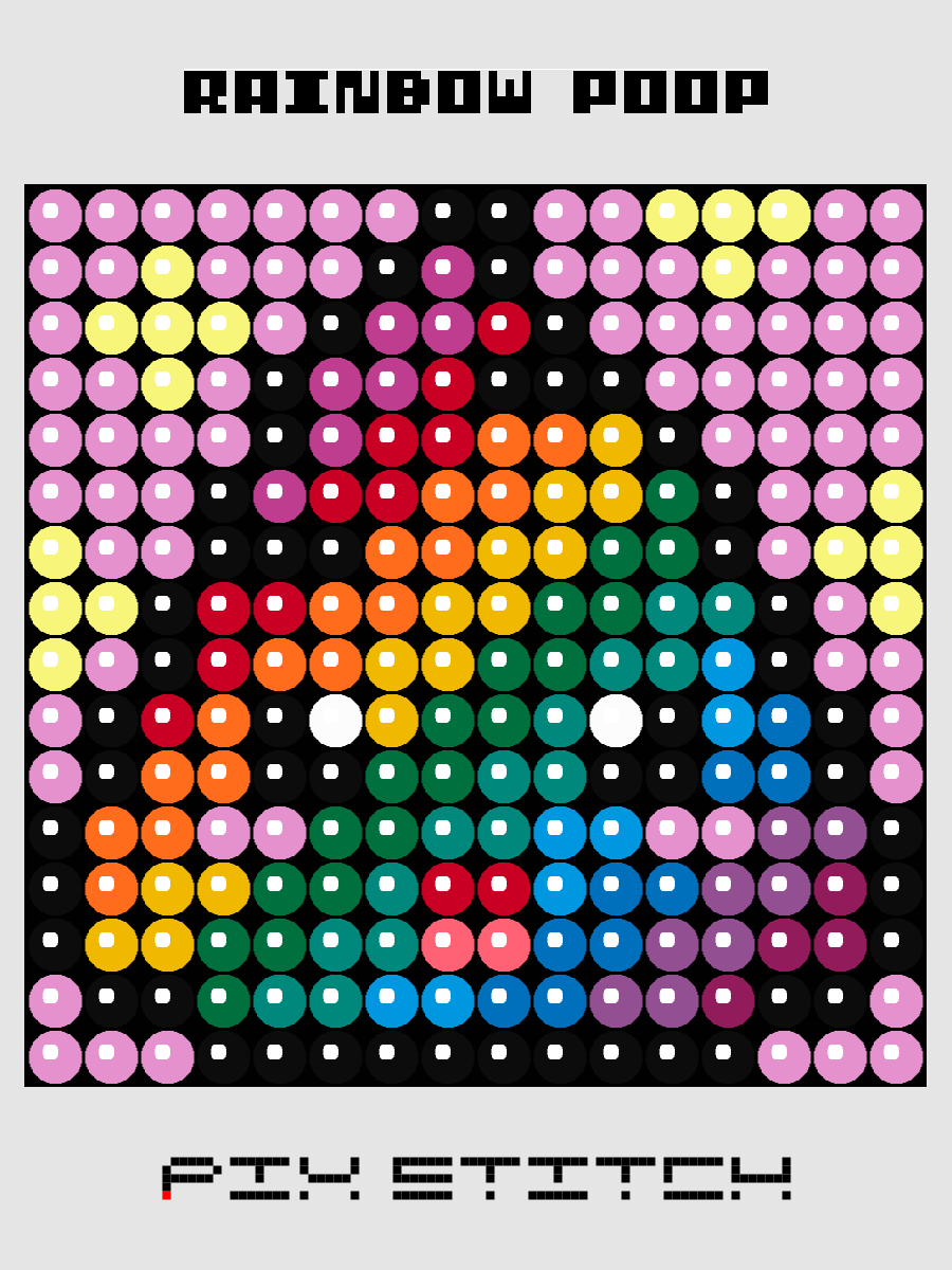 Rainbow Poop Pixel Art product image (1)