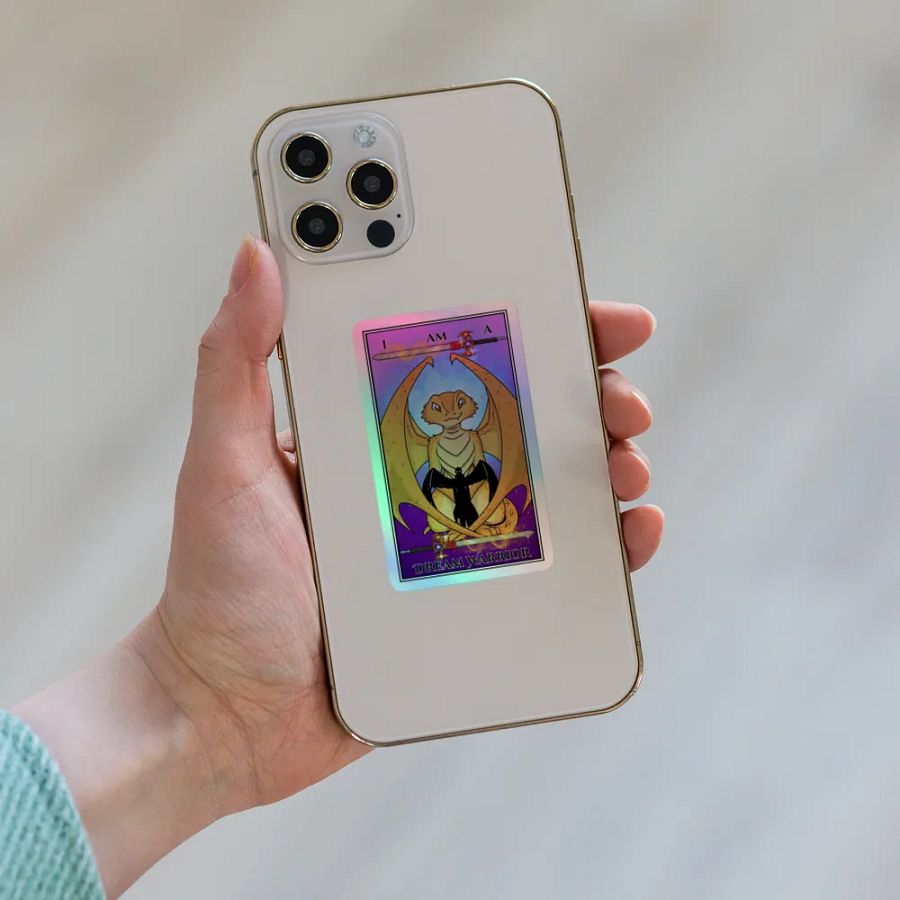Day of the Dragon Tarot Card Holographic Sticker product image (8)