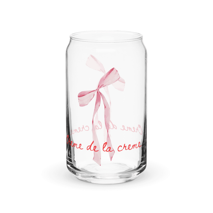 Creme De La Creme Girly Print Glass Can Cup With Or Without Lid product image (7)