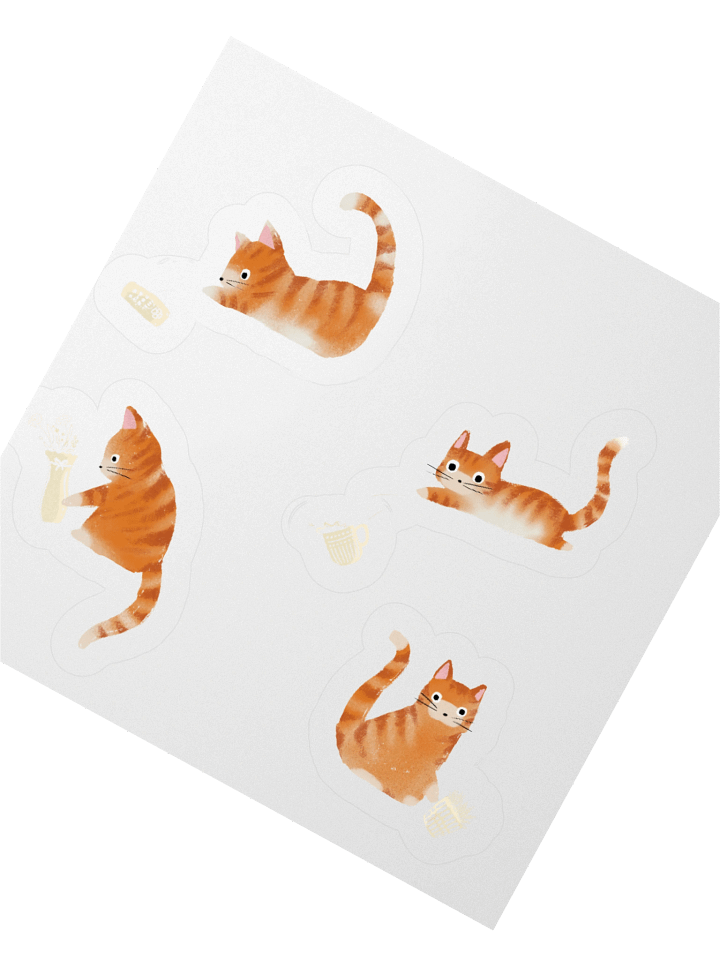 Bad Orange Tabby Cats Knocking Stuff Over Stickers product image (5)