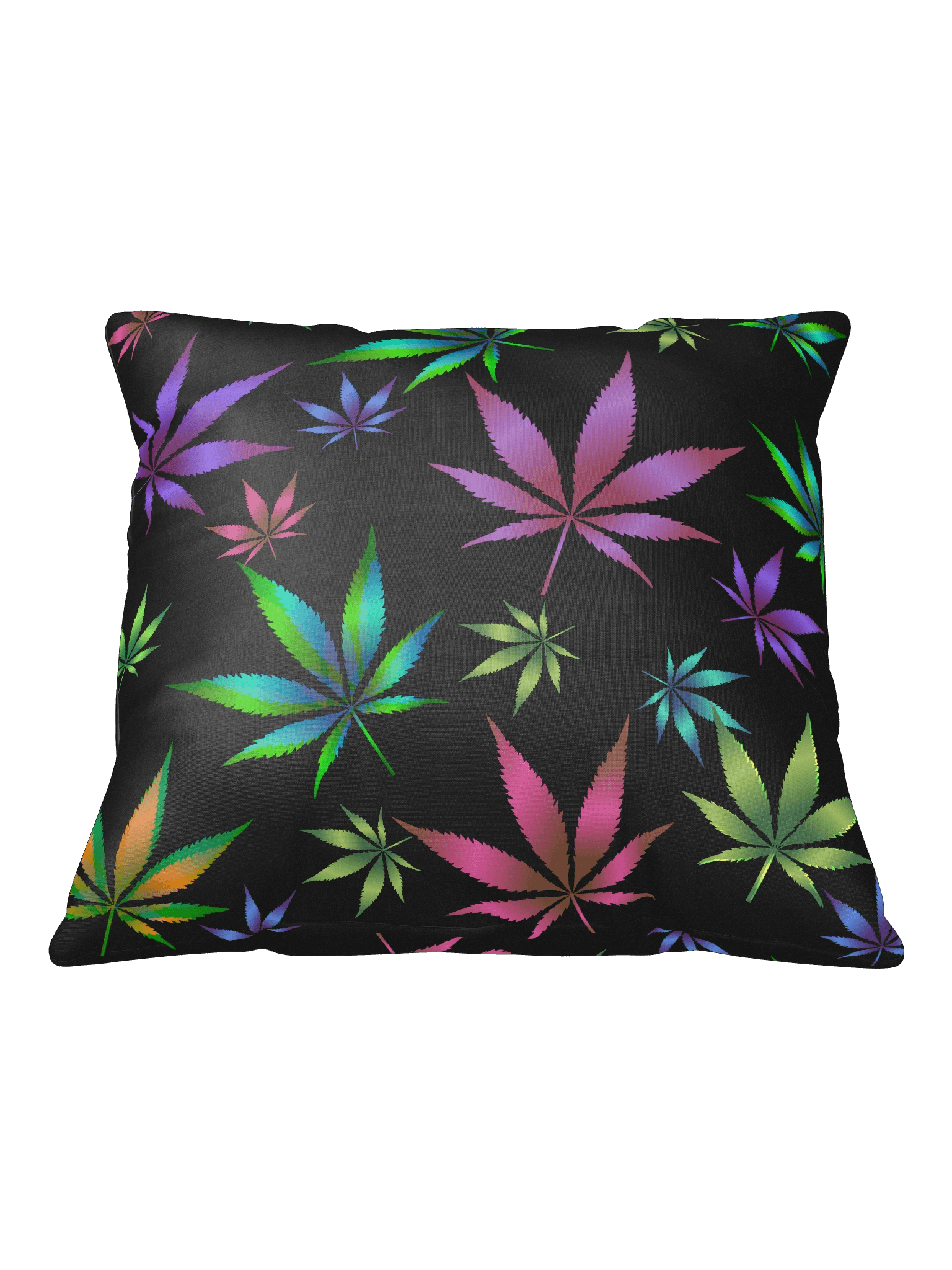 Vibrant Vibes - Colorful Cannabis Leaf - Premium Throw Pillow product image (6)
