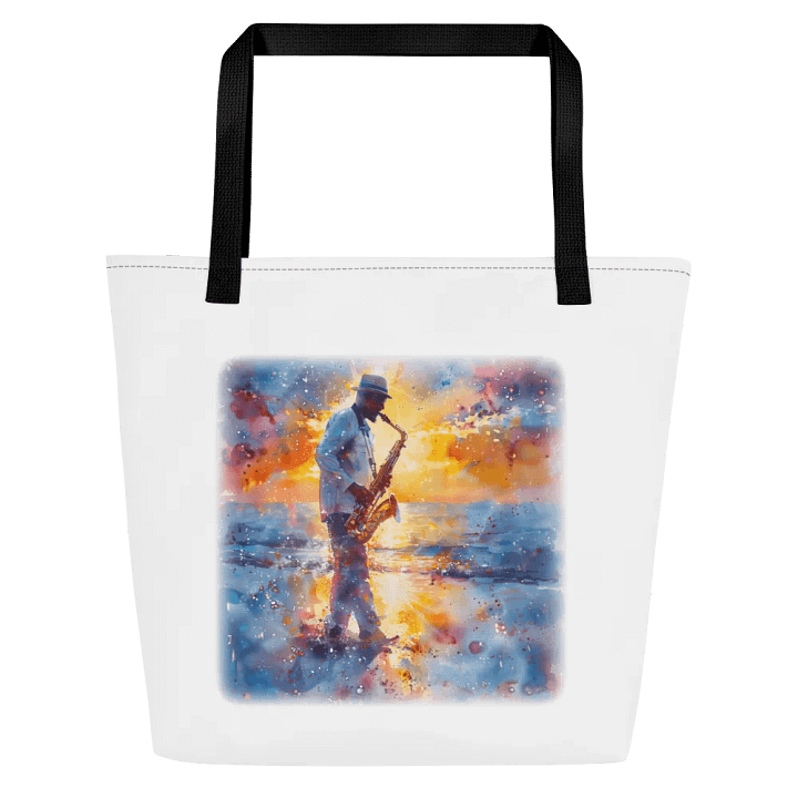 Sax on the beach tote bag with pocket product image (1)