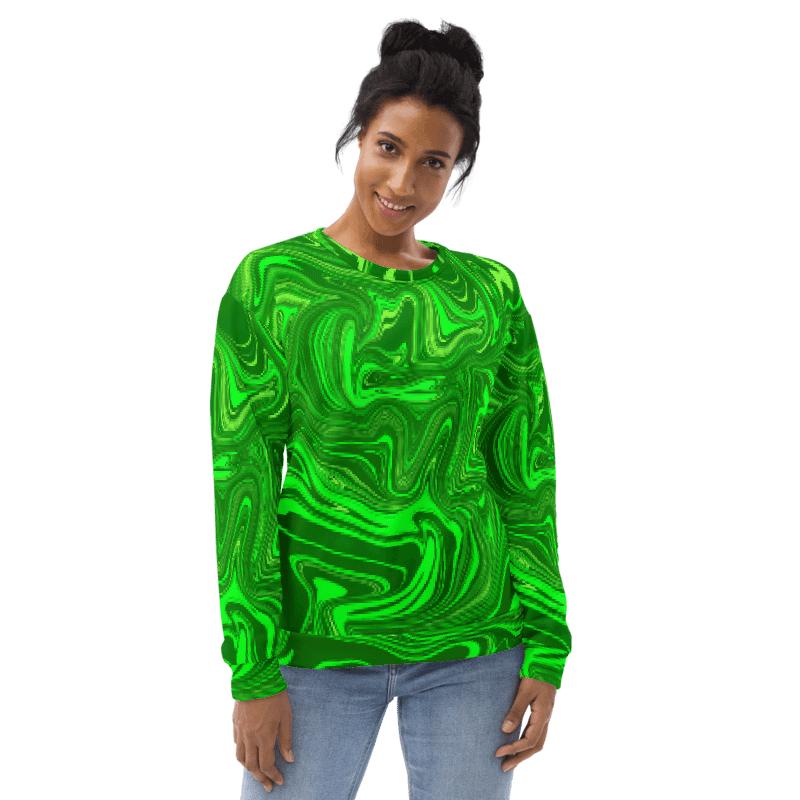 Sweatshirt - Different Shades of Green Digital Fluid Art product image (6)