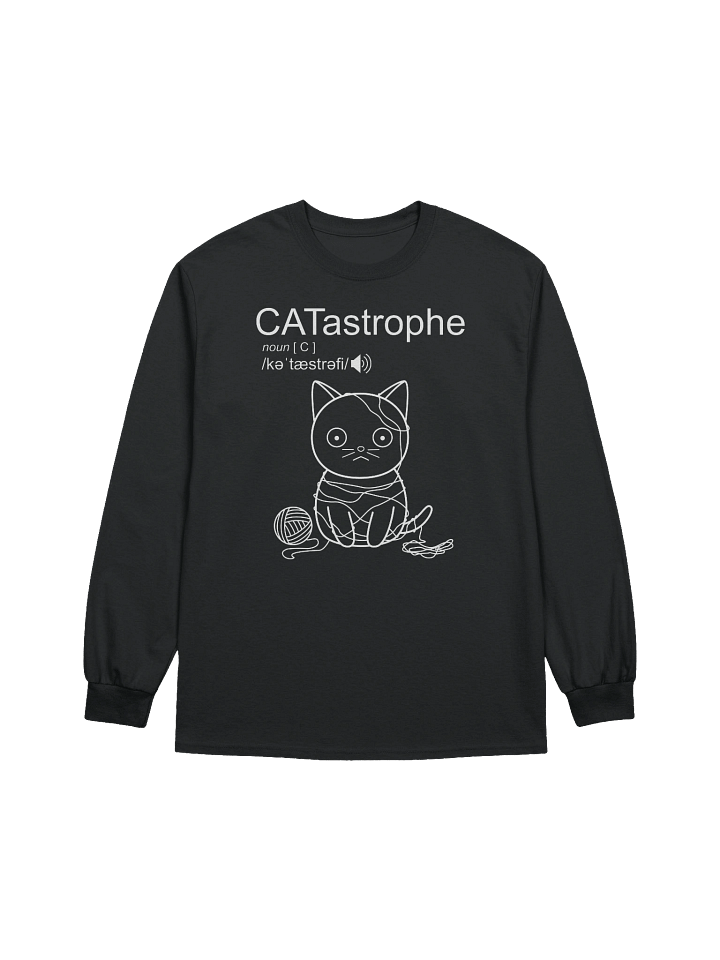 CATastrophe (Cat with Yarn) - Unisex Adult Long Sleeve T-shirt product image (1)