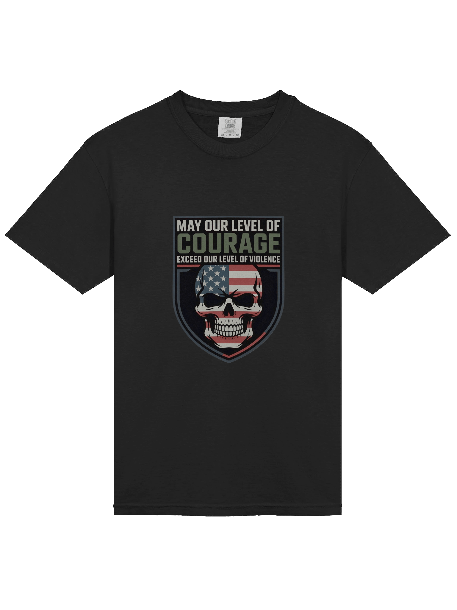 Courage Over Violence Skull Flag T-Shirt product image (18)