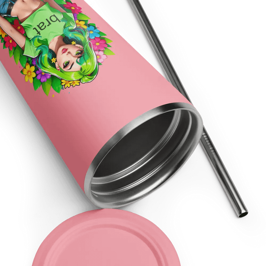 Brat 20 oz Tumbler Cup - Pink - Insulated Tumbler with a Straw v2 product image (9)