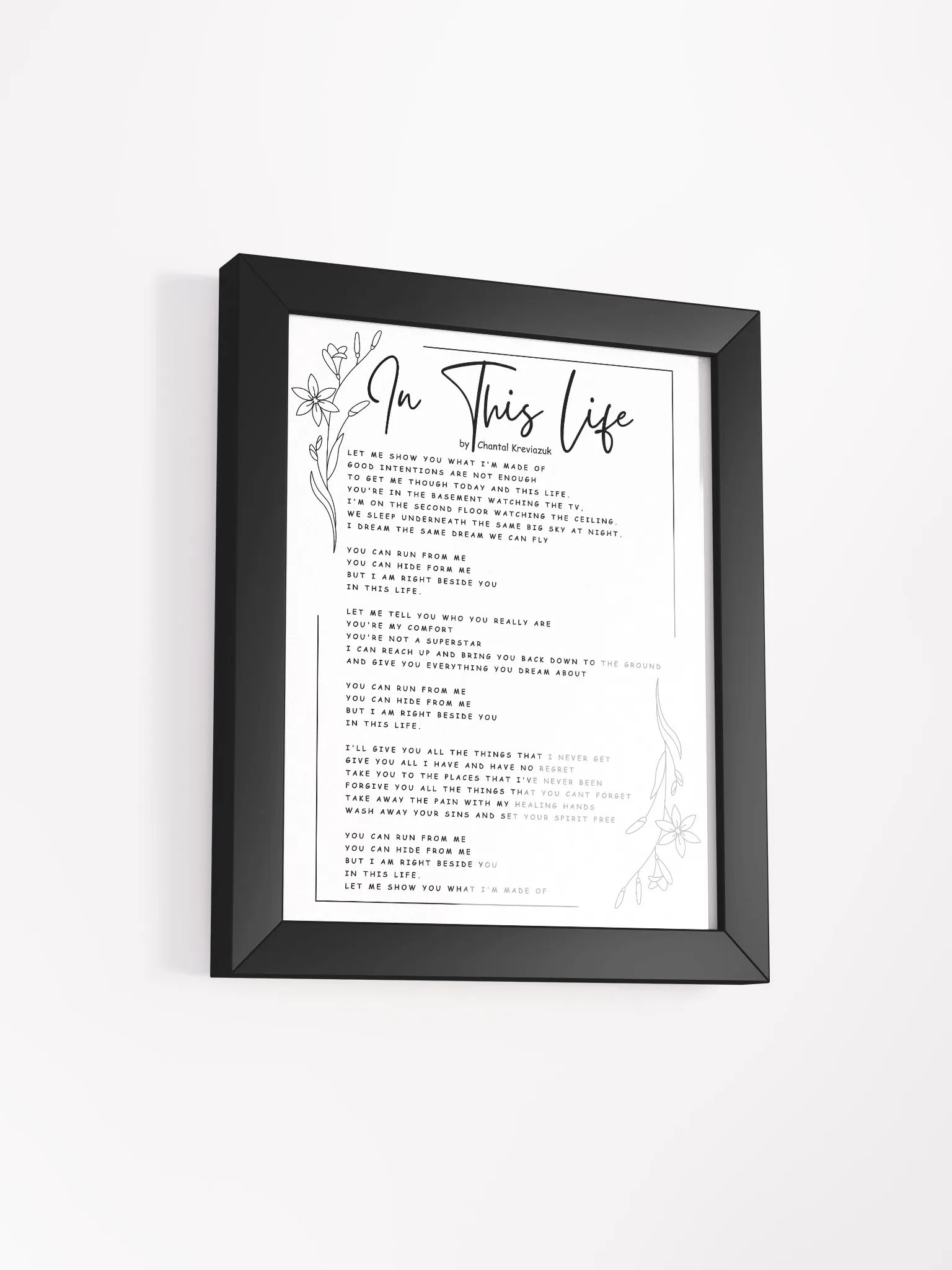 IN THIS LIFE LYRICS FRAMED WALL ART product image (2)