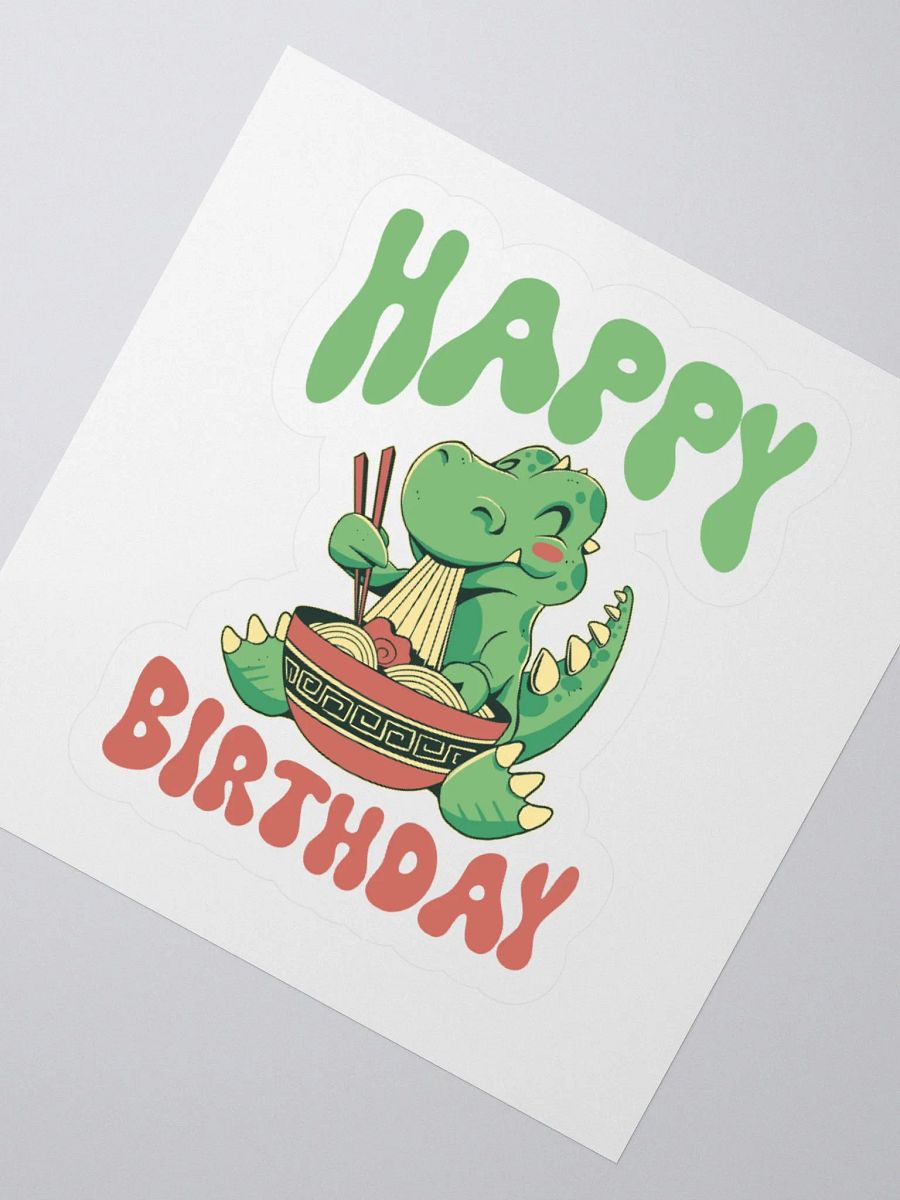 Happy Birthday (Dinosaur Eating Noodles) Sticker product image (2)