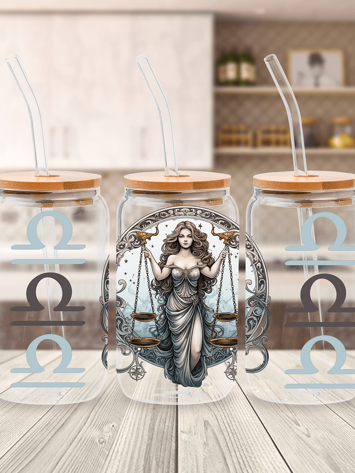 Libra Zodiac Glass Can Sipper product image (1)