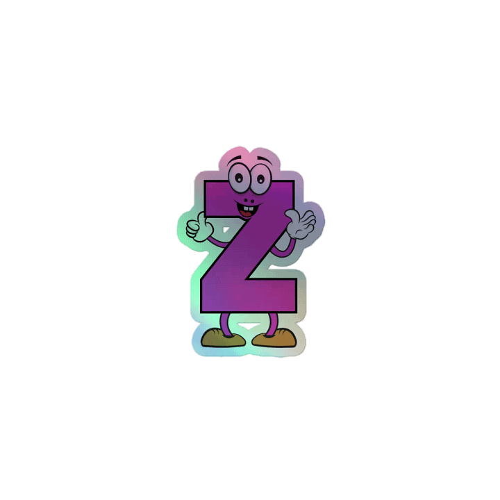 Z Letter Cartoon Character Holographic Sticker product image (1)