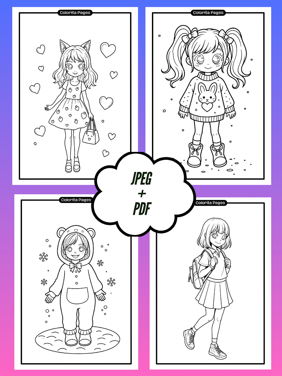 Cute Girls - Coloring Pages product image (2)