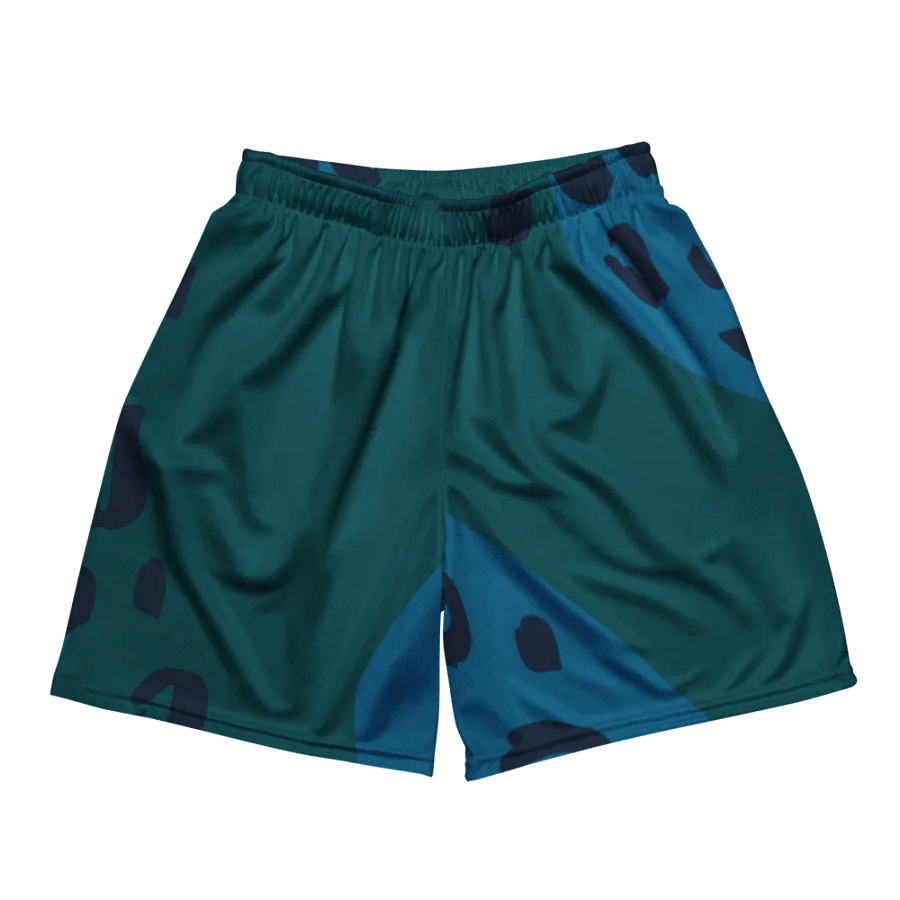 Turquoise Leopard Unisex Mesh Shorts product image (2)