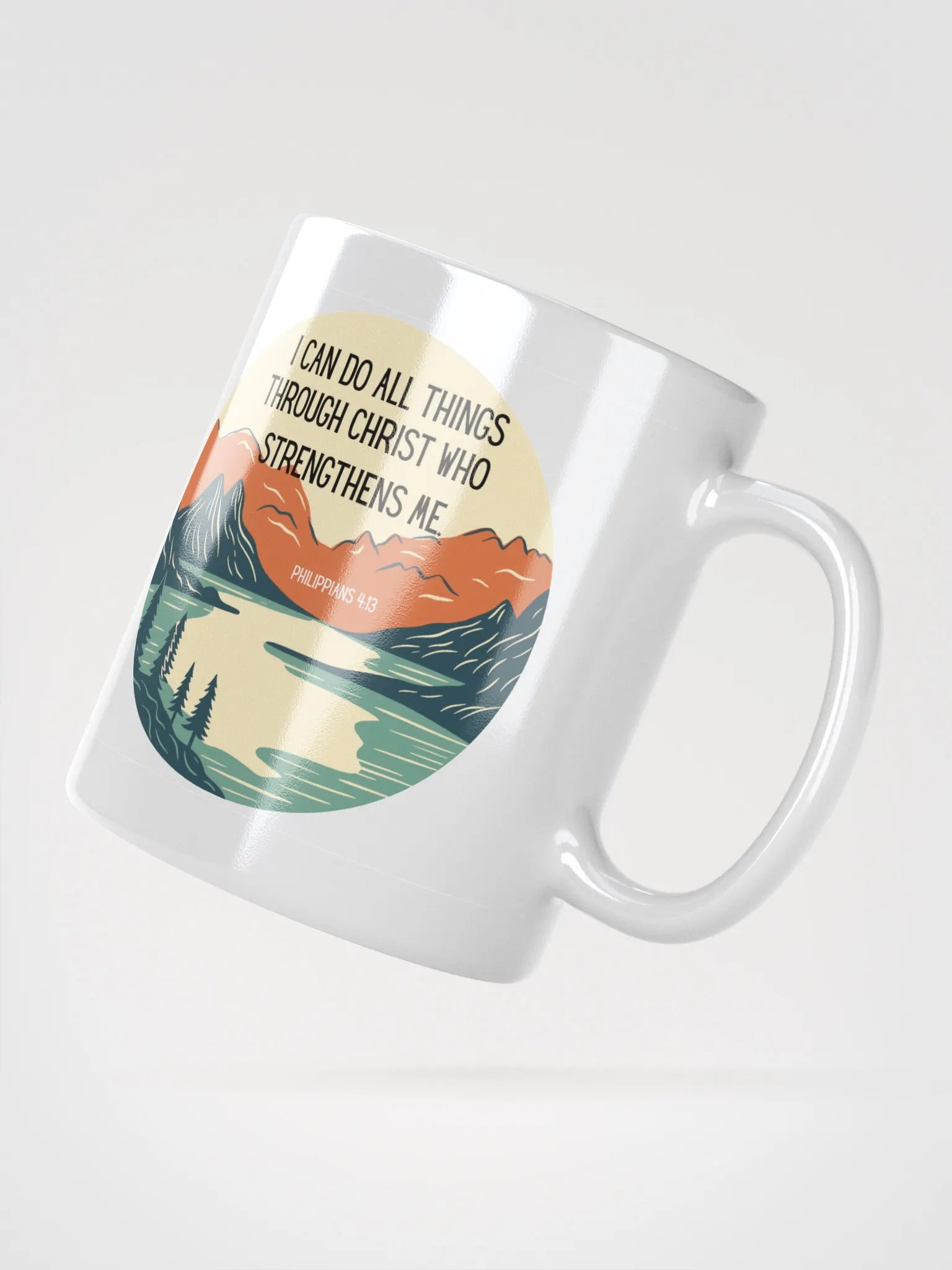 Peak Sipper: The 'Strength Over Mountains Ceramic Mug product image (4)