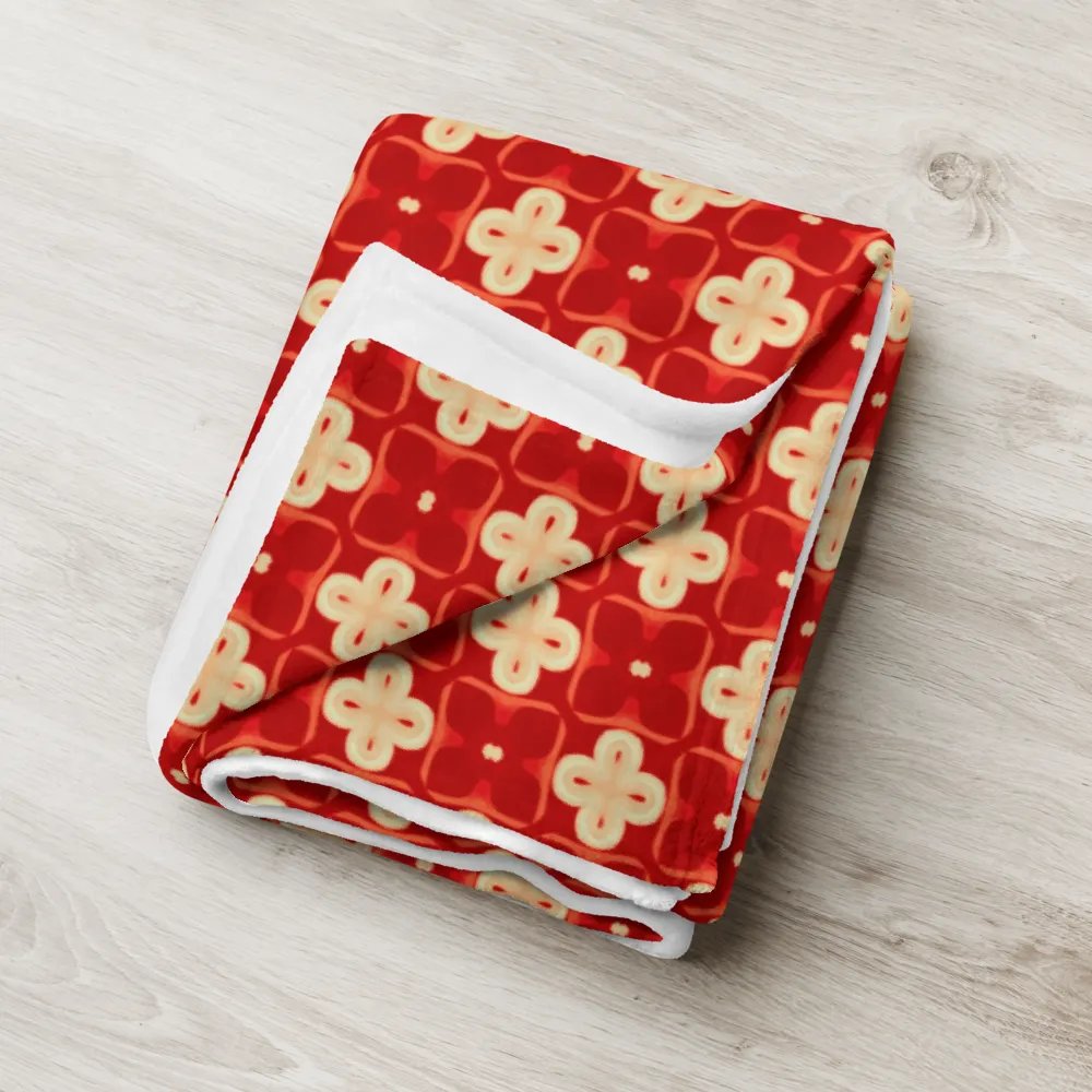 Elegant Red & Cream Seamless Patterned Throw Blanket product image (8)