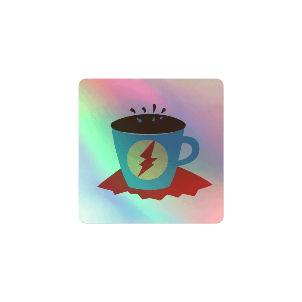 Supercharged Coffee Cup Holographic Sticker Sheet product image (1)