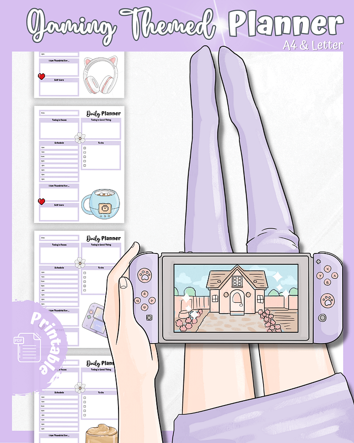 Purple Printable Planner - Gamer Themed product image (1)
