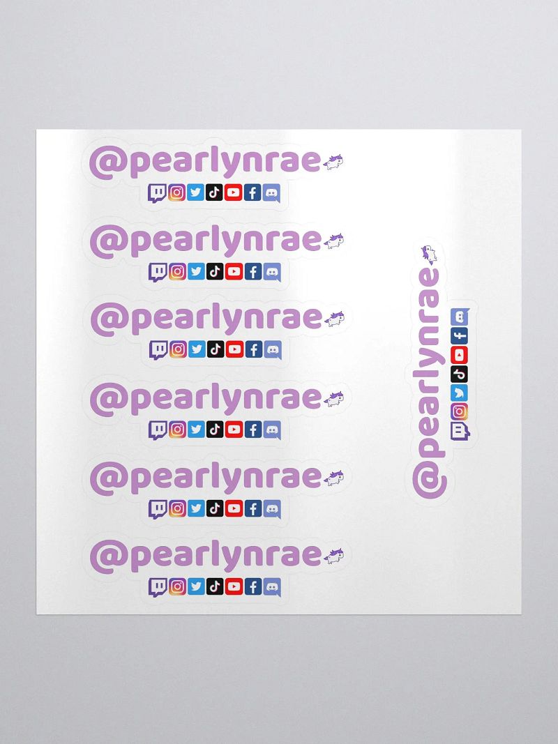 Pearlynrae Socials Everywhere Stickers