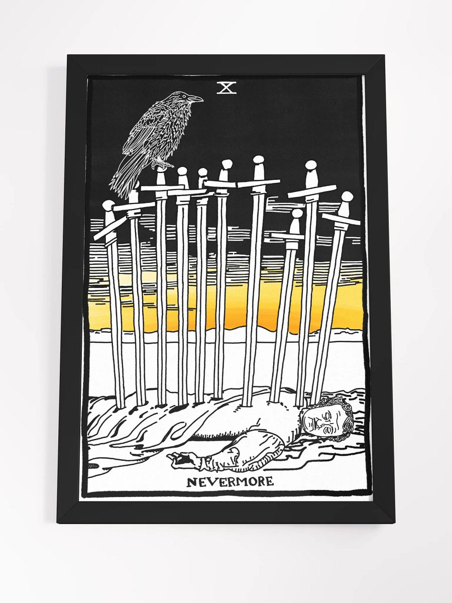 Edgar Allan Poe Ten of Swords Tarot Card Framed Print product image (4)