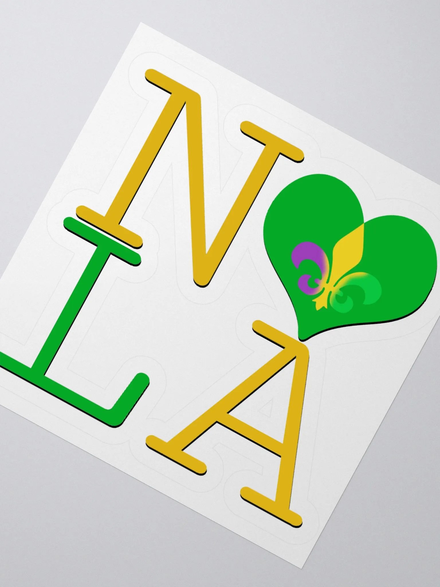 I LOVE NOLA **BIGSHOT STICKER** (MARDI GRAS 2 + IMAGE POP) product image (2)