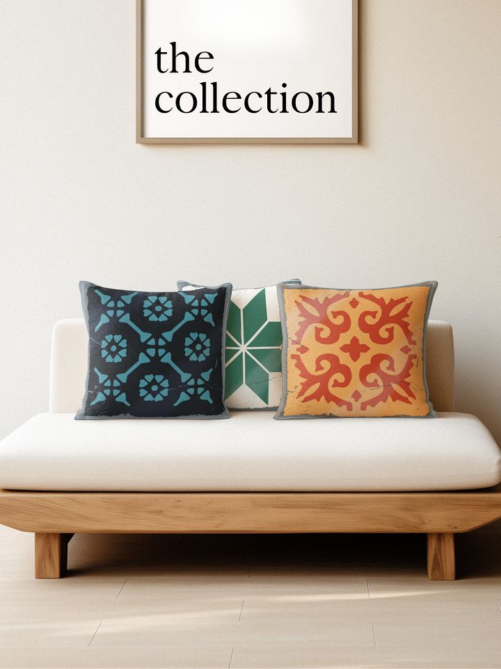 Azul Tile Board Game 18" x 18" Pillow - Orange product image (2)