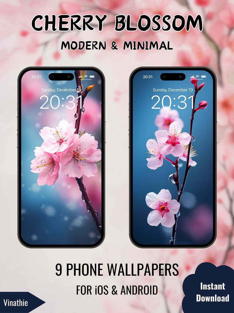 Cherry Blossom | Modern & Minimal | Phone Wallpaper product image (4)