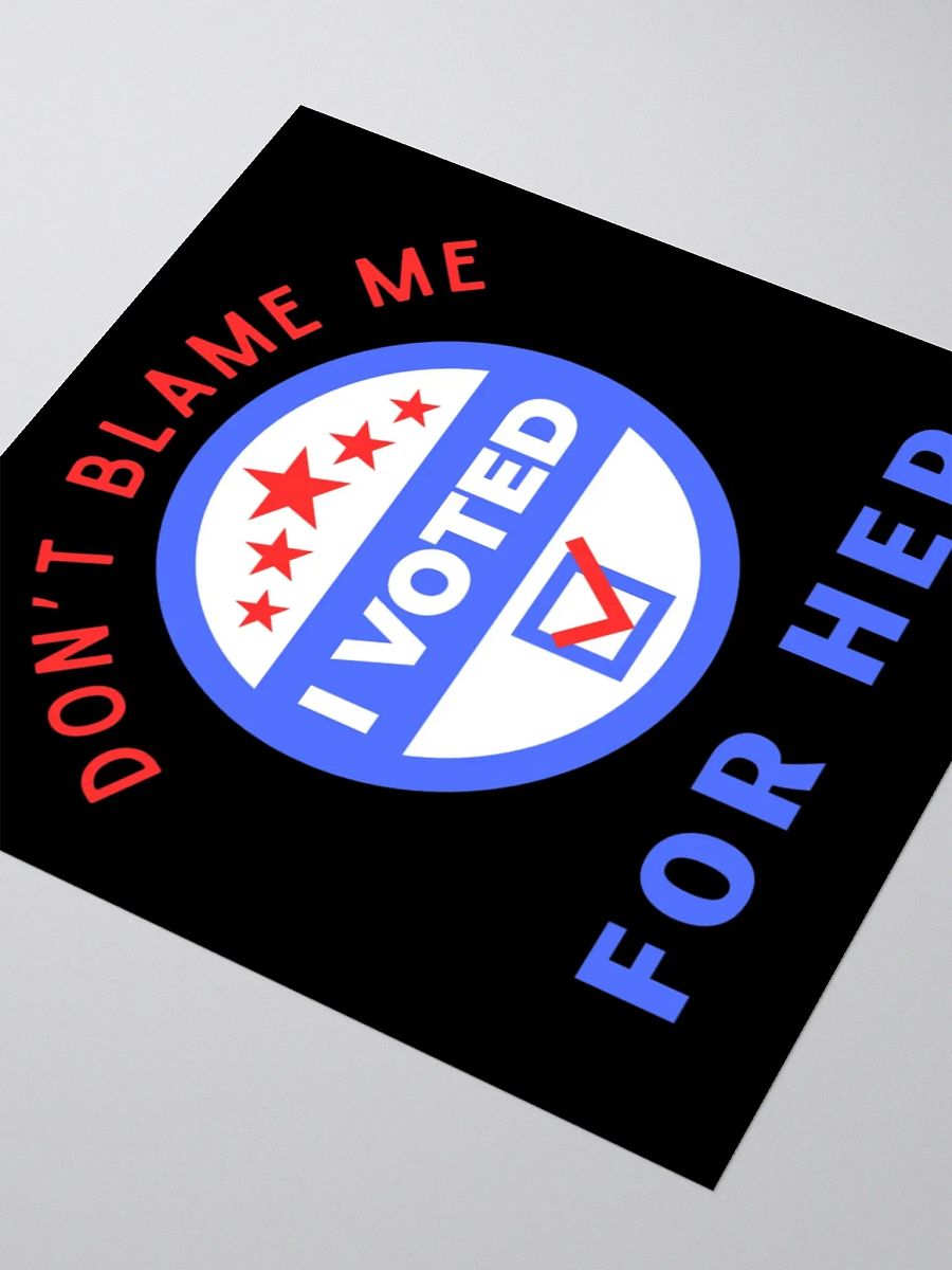 Don't Blame Me, I Voted for Her Sticker. product image (9)