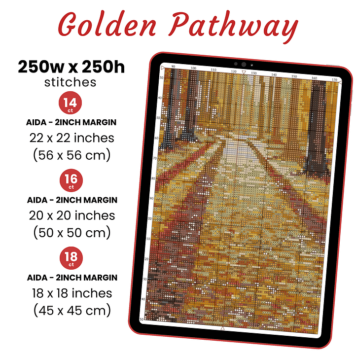 Golden Pathway Cross Stitch Pattern product image (2)