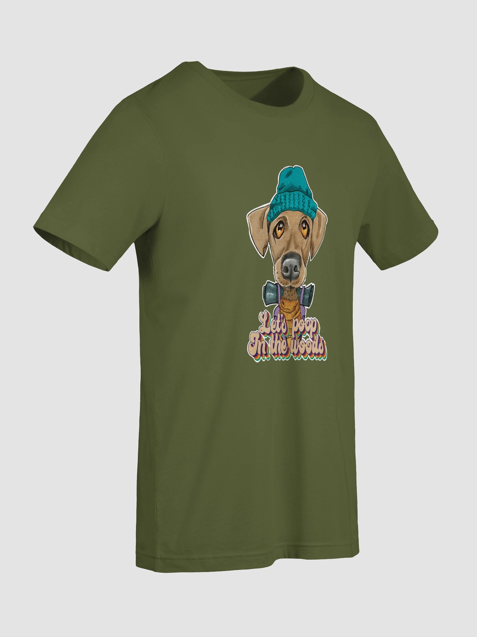 Camping Dog T shirt all Colors - Lets Poop In The Woods product image (58)