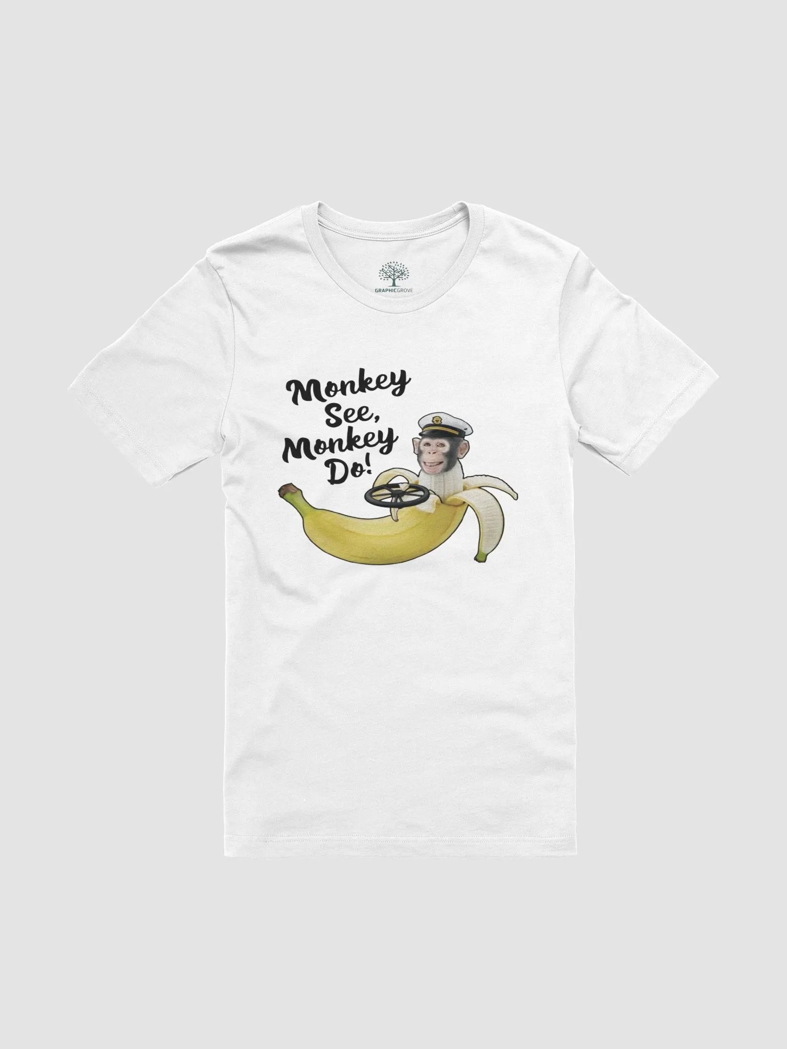 Unisex Supersoft Graphic T-Shirt – "Monkey See, Monkey Do" Banana Graphic (XS-5XL) product image (83)
