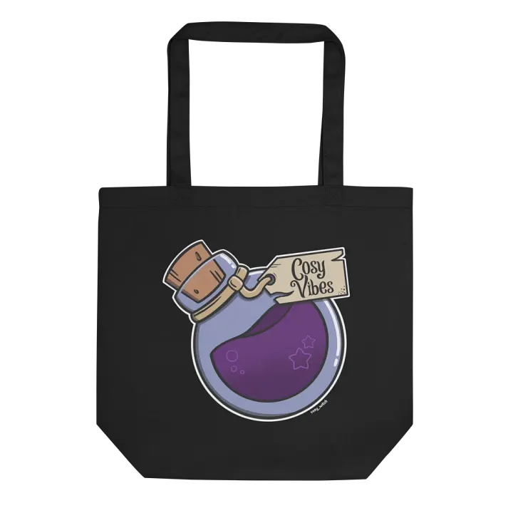 Cosy Vibes Potion Eco Cotton Tote Bag - Black product image (1)