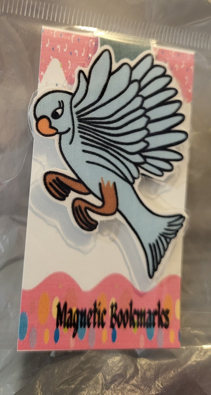 Cute Cartoon Bluebird Magnetic Laminated Bookmark for Bird Lovers product image (1)