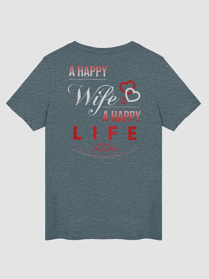 My Husband's Wife is Totally Amazing & A Happy Wife is a Happy Life V-Neck Tee product image (2)
