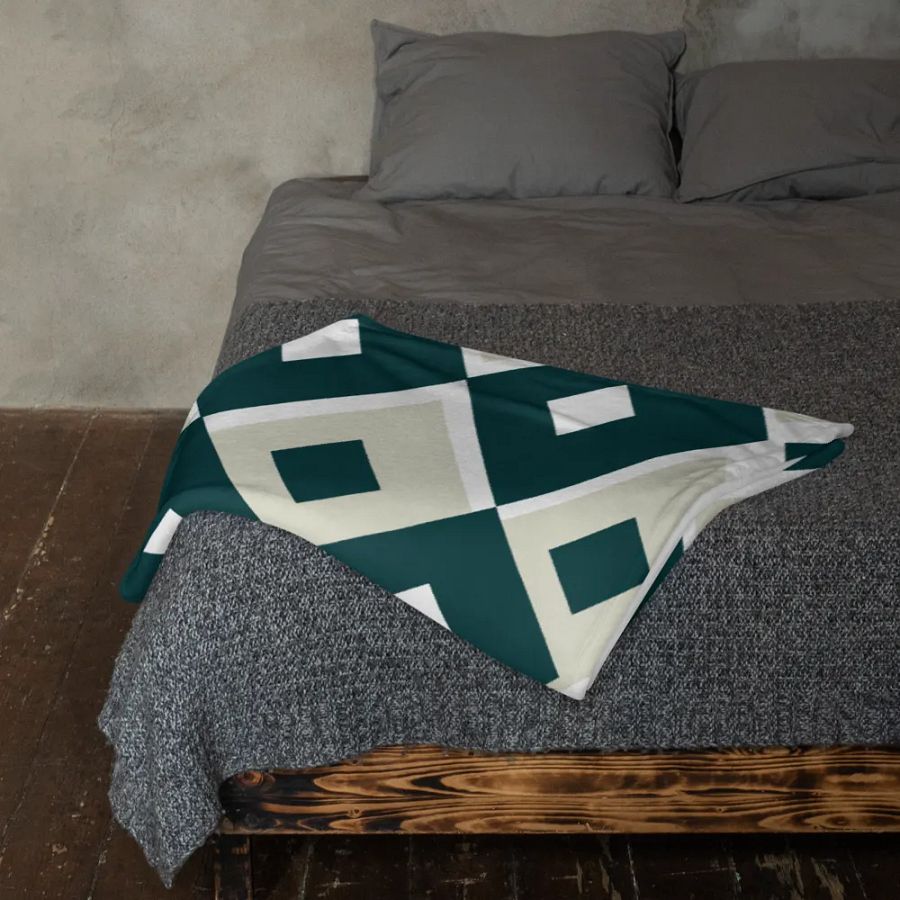 White-Green Pattern Throw Blanket product image (23)