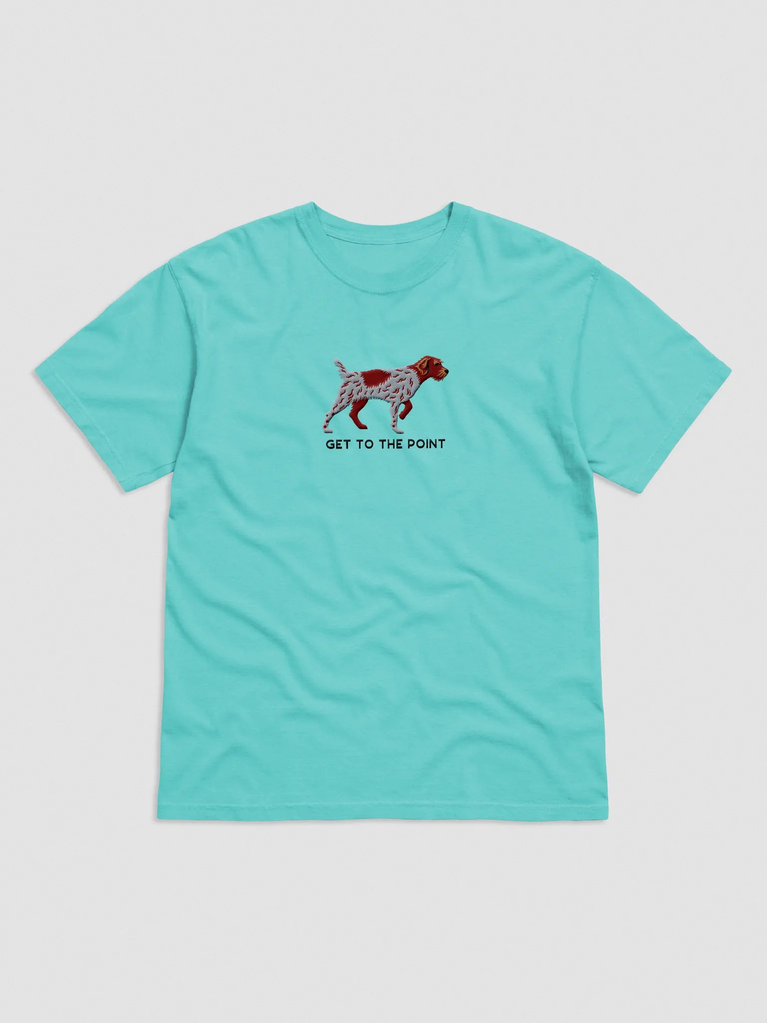 Get to the Point T-Shirt(Embroidered) of a Wirehaired Pointing Griffon(Liver Roan) product image (4)