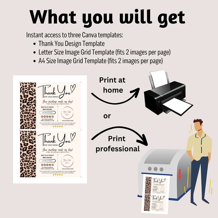 Leopard - Thank You Card Template product image (5)