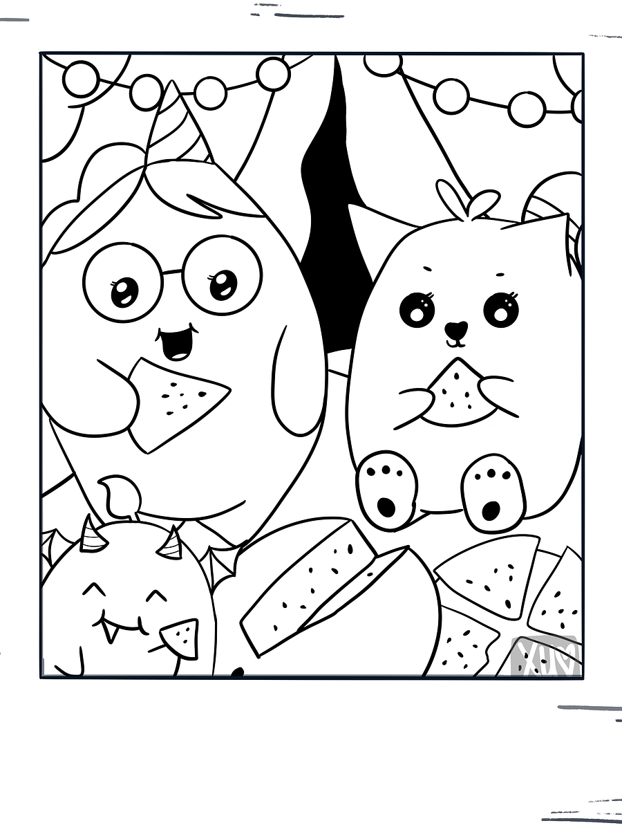 Watermelon Picnic Snap #5 Coloring Page product image (1)
