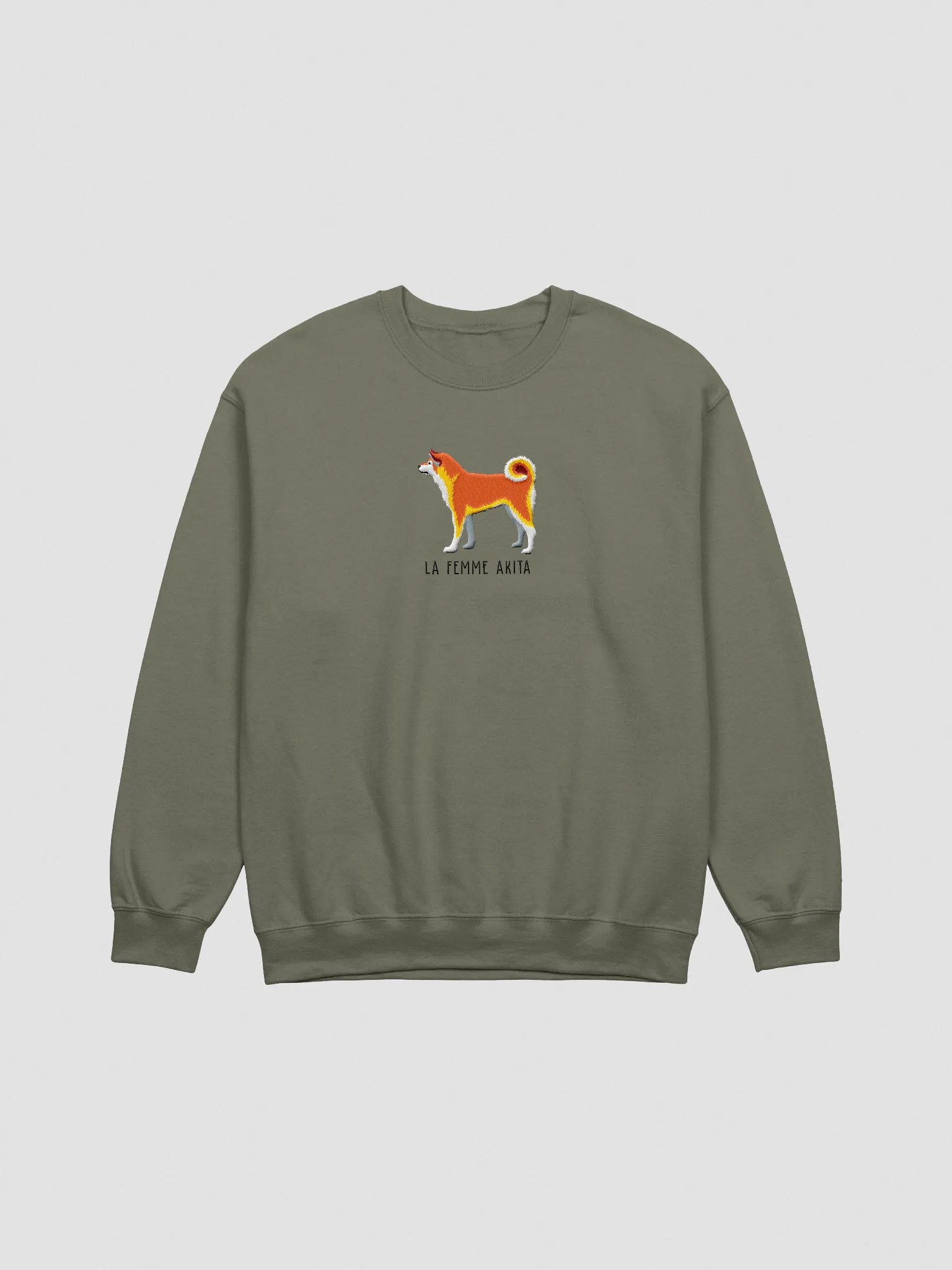 La Femme Akita Sweatshirt (Embroidered) of a Japanese Akita Inu product image (3)