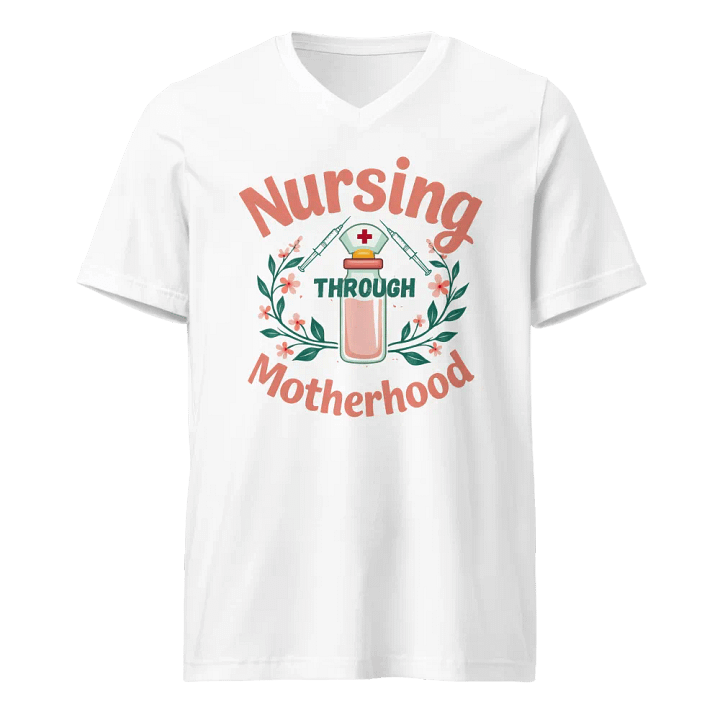 Nurse's Cap Floral, motherhood and nursing V-Neck Tee product image (5)