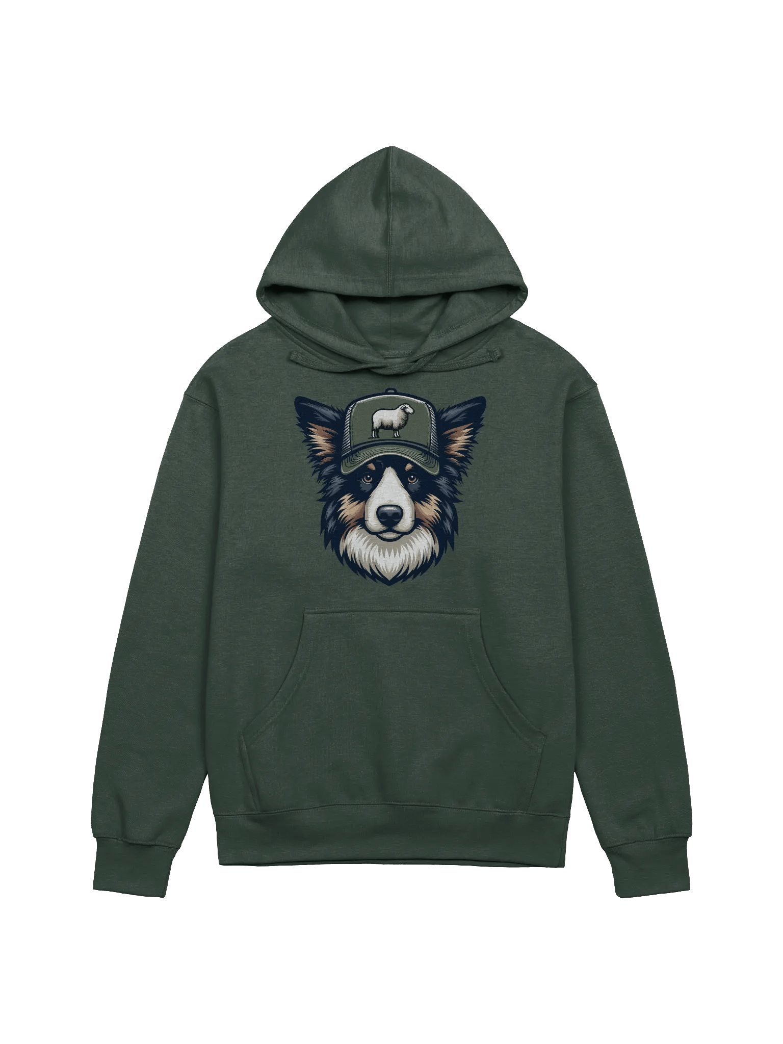 Border Collie in Trucker Hat with Sheep - Hoodie product image (1)